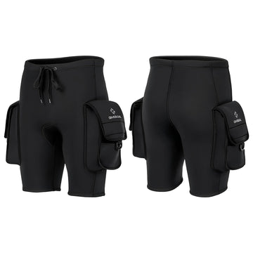 Men’s 3MM Neoprene Wetsuit Shorts – Thermal Diving & Surfing Shorts with Pocket for Swimming, Snorkeling & Water Sports