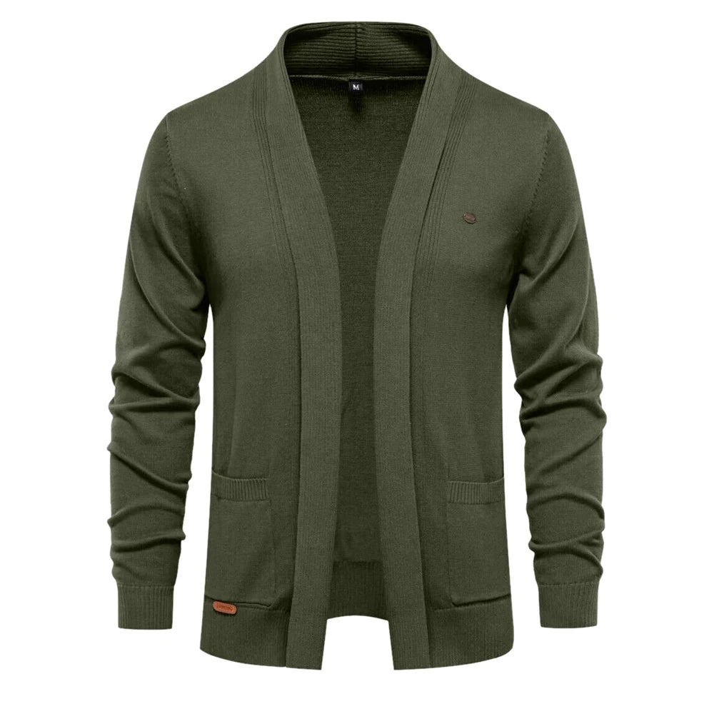 Men's Winter Cotton Cardigan Quality Sweater Fashion Turn Down Collar Knitted Sweaters for Men