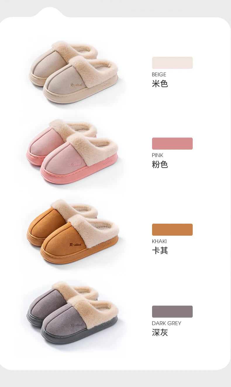 Women's Winter Warm Fuzzy Platform Slippers Suitable As Leisure Indoor and Outdoor Slides Slip On Cosy Fluffy Ladies' Snow Boots