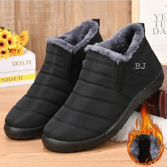 Unisex Snow Warm Boots  Slip-On Winter Shoes Fashion Shoes Waterproof Ankle Work Boots For Men & Women