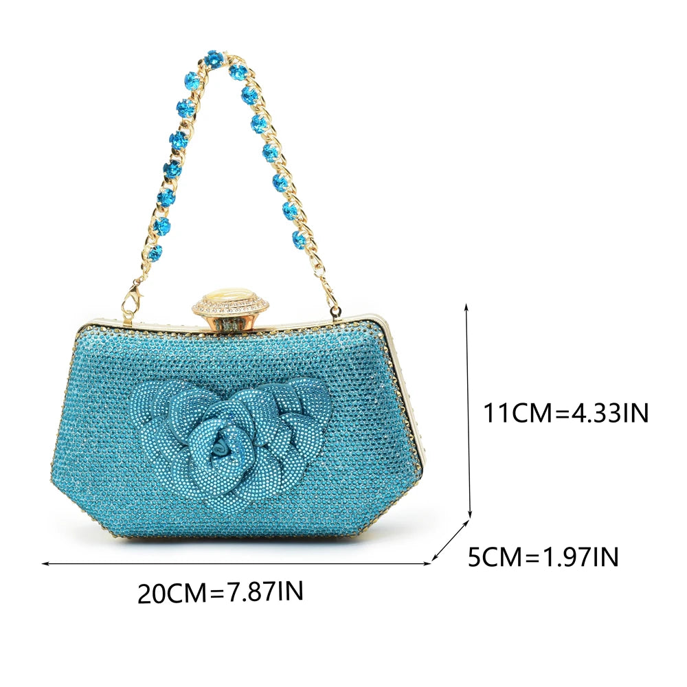 Designers Ladies Luxury Italian Party Shoes and Bag Set for Women Rhinestone-Decorated Suitable for Bride's Wedding