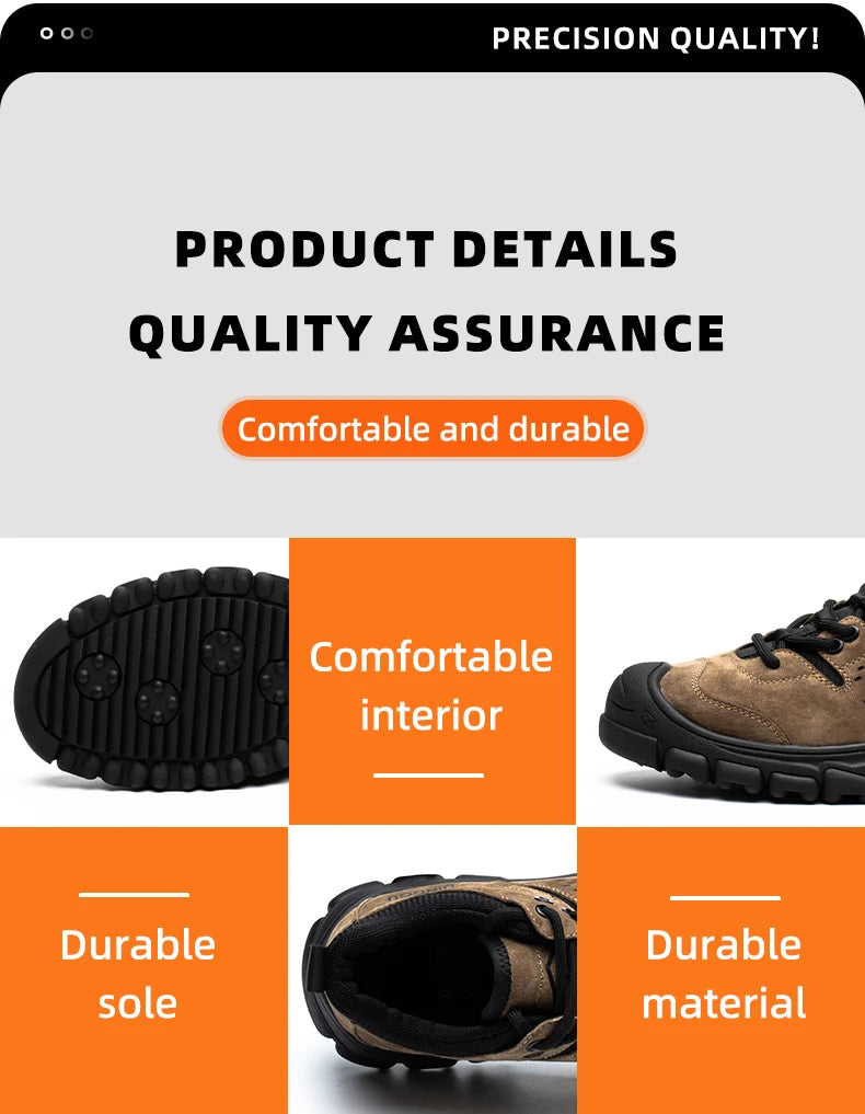 EOCENE Men’s Steel Toe Safety Work Shoes – Lightweight Anti-Smash & Puncture-Resistant Industrial Sneakers
