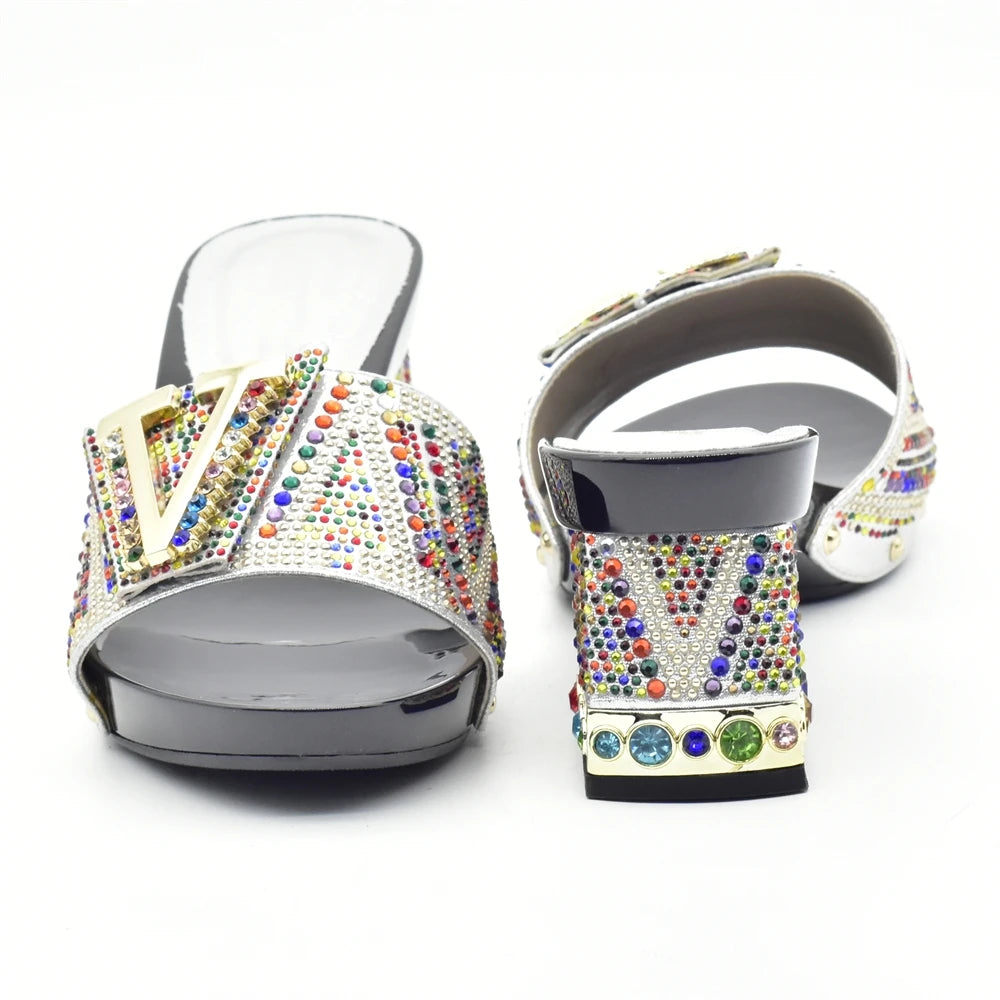 Luxury Shoe and Bag Set for Party in Women Wedding Shoes Woman Bride Rhinestone Design Elegant Shoes for Lady Peep Toe Pumps