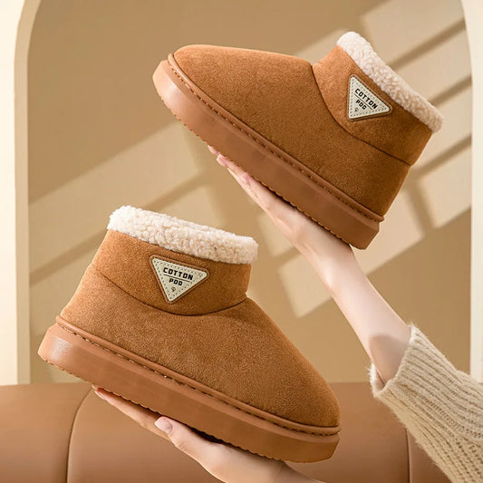 Women's Winter Warm Furry Snow Boots With Soft Plush Cosy Cotton Soft Bottom and Non-Slip Comfort Suitable For Home and Outdoor Use Ladies Shoes