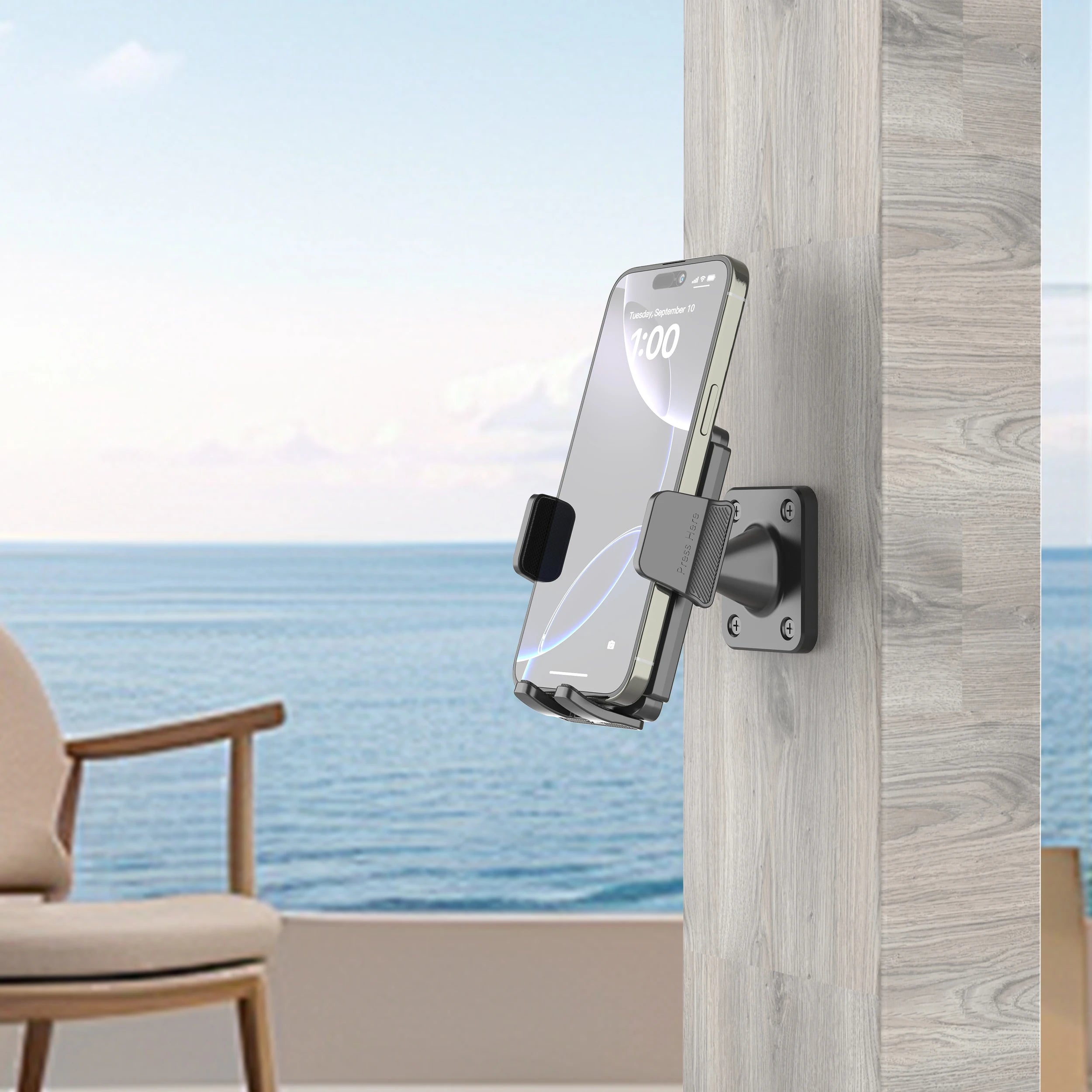 Wall Mount Phone Holder for Truck/Car/Boat/Wall/Desk,Compatible All Smartphone with 3.5~7.5 inch,360 Degree Free Rotation