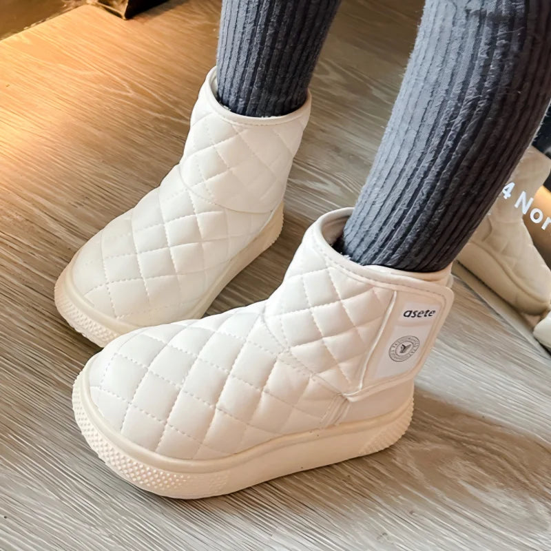 Kids' Casual Shoes Ankle Boots PU Leather Solid Colour Winter Shoes Anti-Slip Warm Black Beige Shoes For Girls Size 27-37