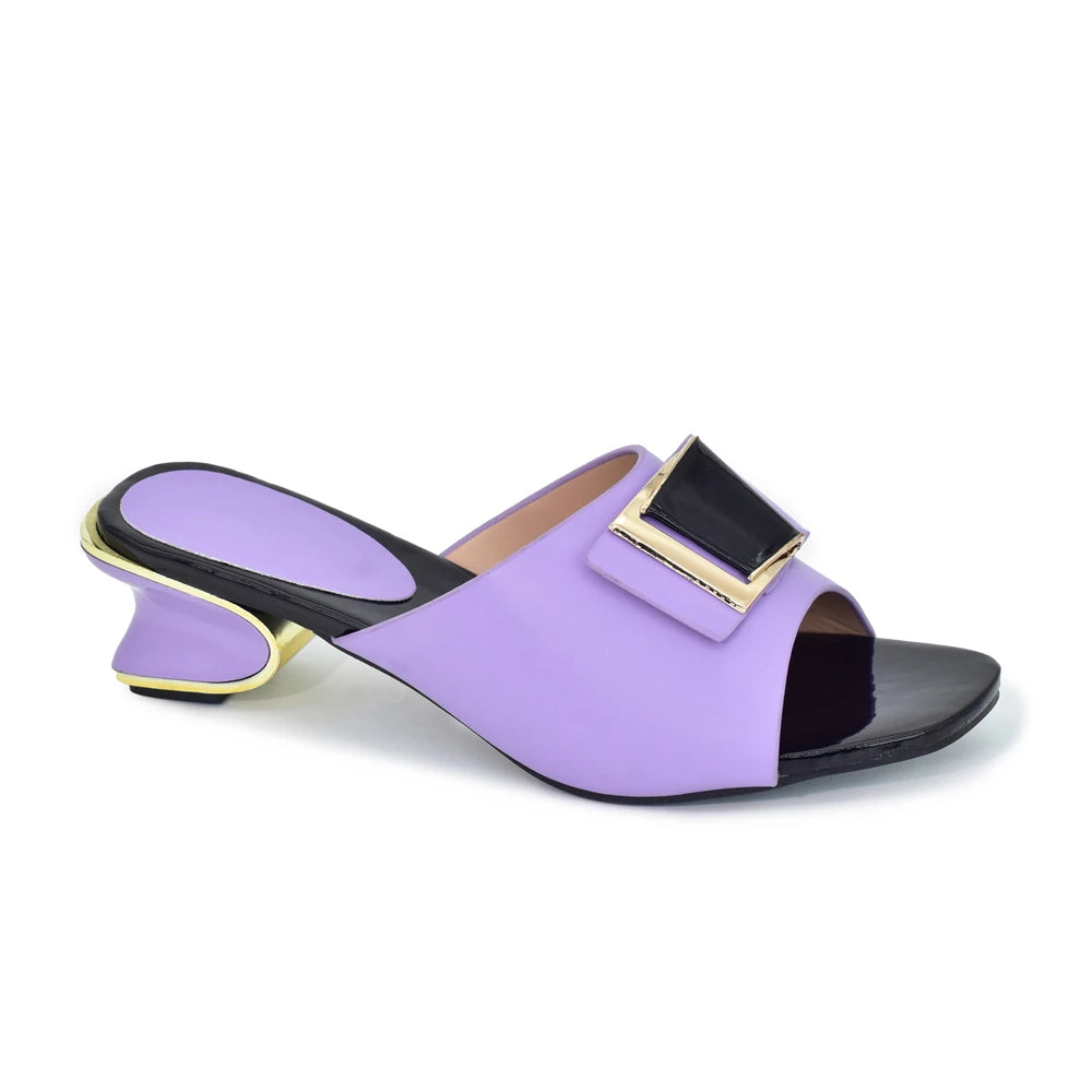 Leather Sandals Women Shoe Low Heel Sandals Fashion Casual Shoes Hot Selling Italian Style Slingbacks African Woman Slippers