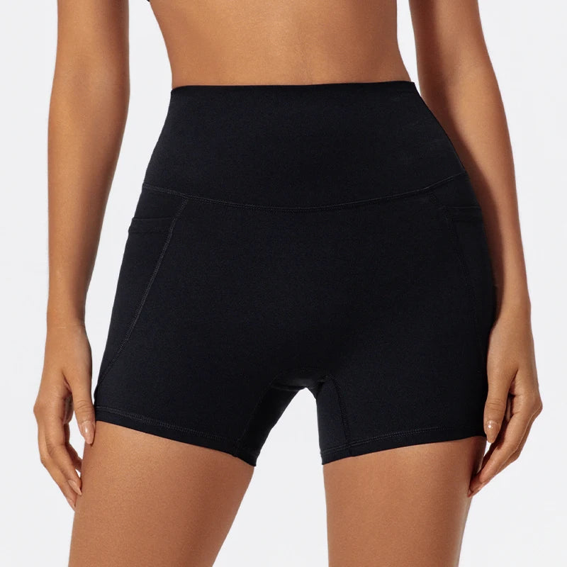 Pockets Workout Gym Legging Women Cycling Shorts Quick-Dry Yoga Clothes Breathable High Waist Sports Shorts Female