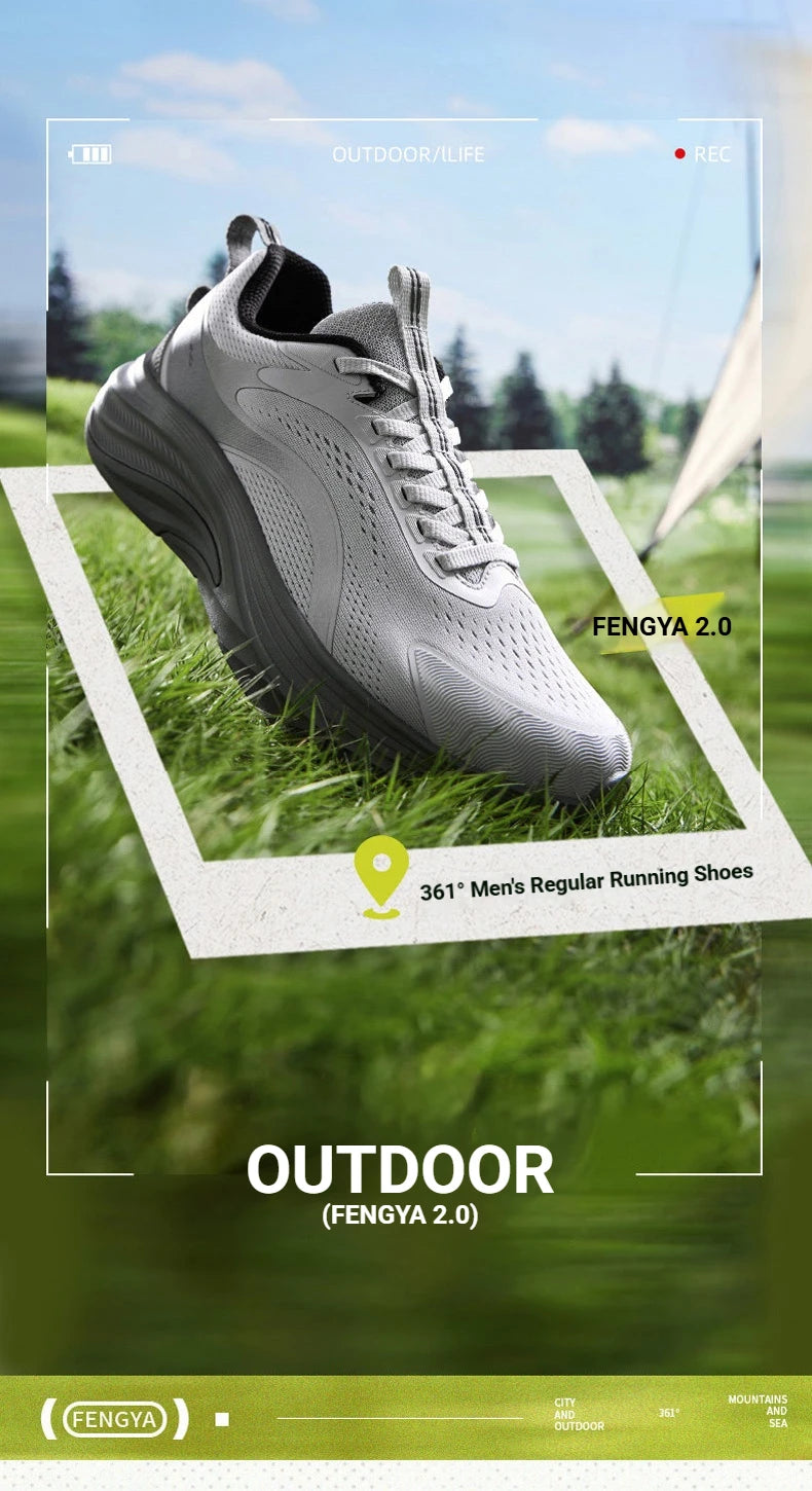 361 Degrees FengYa 2.0 Men’s Running Shoes – Lightweight Breathable Cushioned Sports Sneakers for Training & Daily Running