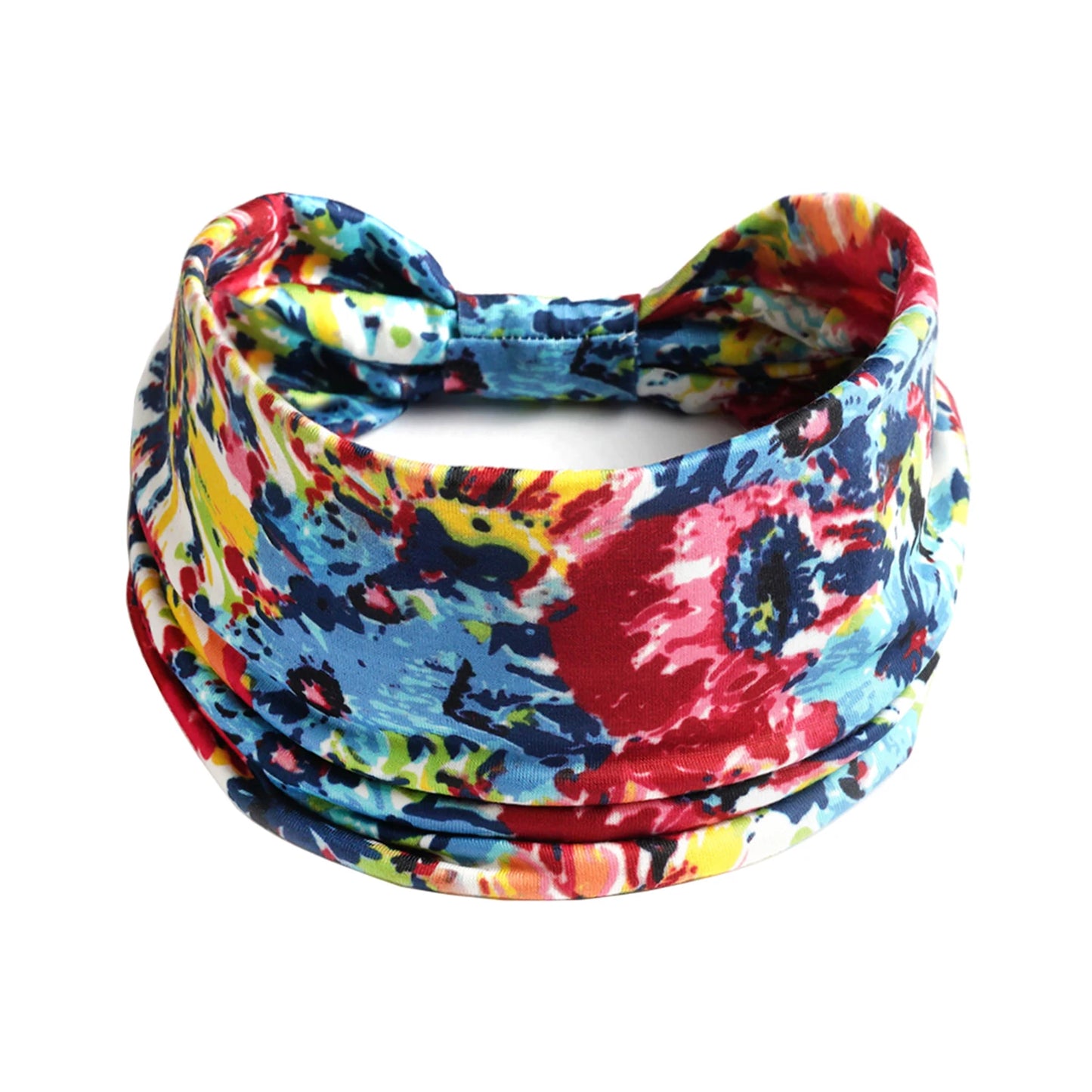 Bohol Headbands Women Wide Knotted Hairbands Elastic Turban Head Bands Non-Slip Floral Yoga Sports Sweatbands Workout Head Wraps