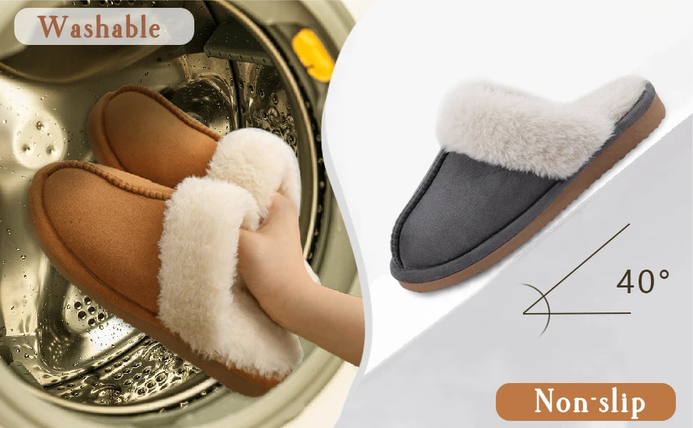 Women's Winter Warm Fashion Fluffy Slippers Furry Fuzzy House Comfy Slippers Suitable For Indoor Bedroom Use Ladies' Shoes