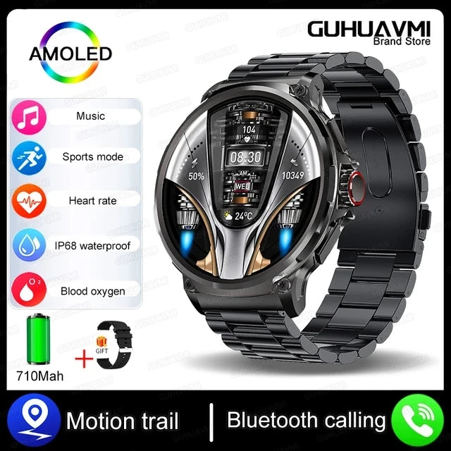 2025 GPS Track Smart Watch 1.85-Inch Ultra HD AMOLED Screen 710MAH Battery Bluetooth Call Smartwatch For Men - Compatible with HUAWEI & Xiaomi IOS