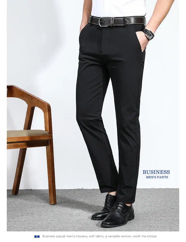 Stretchable Men's Dress Pants, Classic Trousers for Versatile Wear, Comfort & Style Combined Sizes 28-40