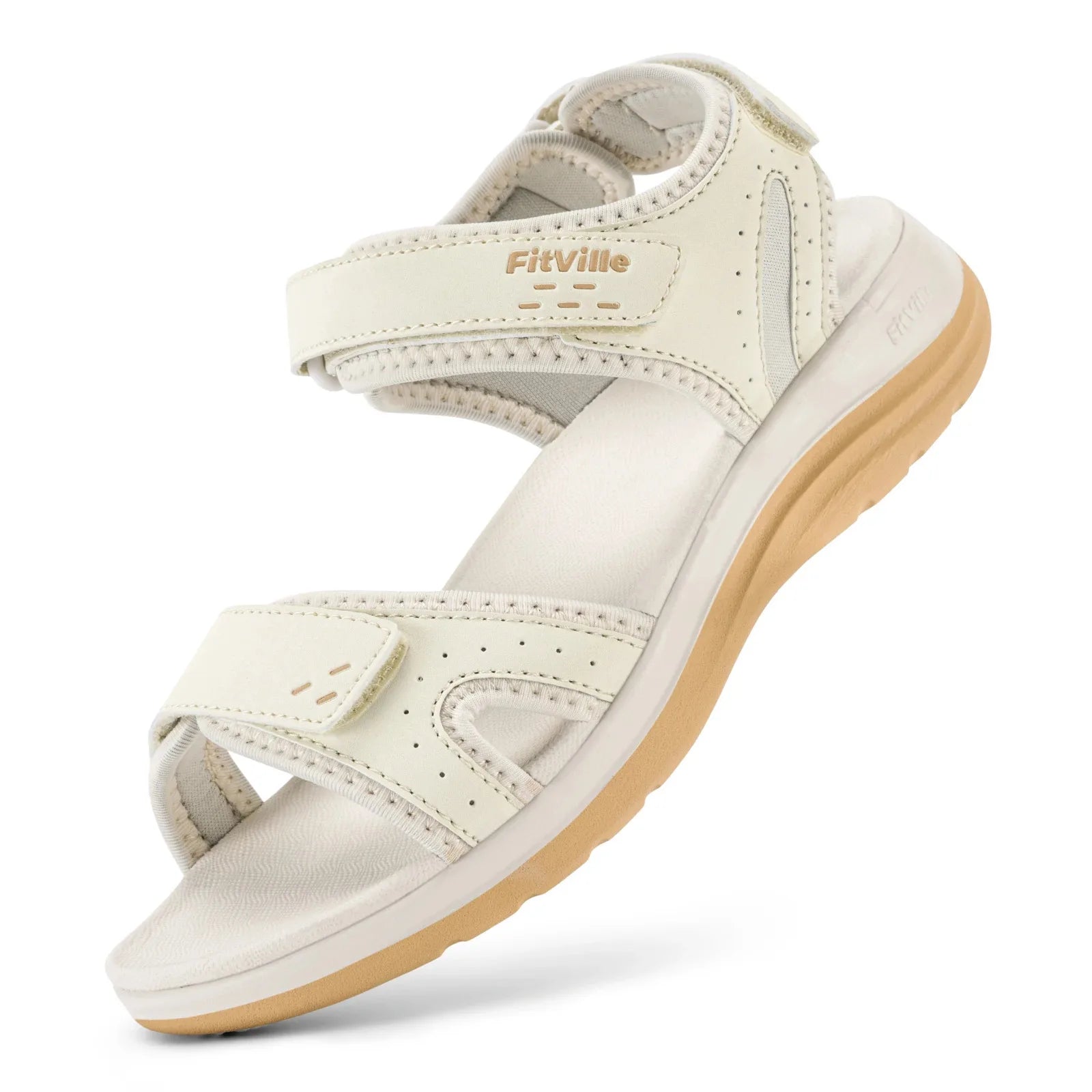 Women's Sandals Summer Beach Flats Adjustable Ankle Strap For Swollen And Flat Feet With Arch Support Open Toe Orthotic