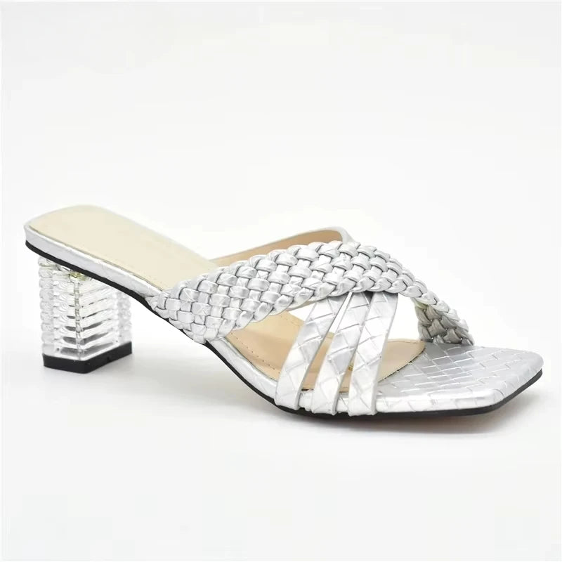 High Quality African Wedding Shoes Summer Slipper for Wedding 2025 Sexy Platform Pumps Rhinestone Fashion Women Wedding Shoes