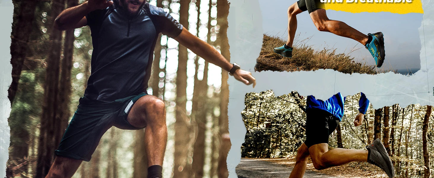 Antislip trailrunningschoenen voor heren, extra brede, lichtgewicht sneakers voor mannen met gezwollen voeten, ondersteuning van de voetboog en pijnverlichting