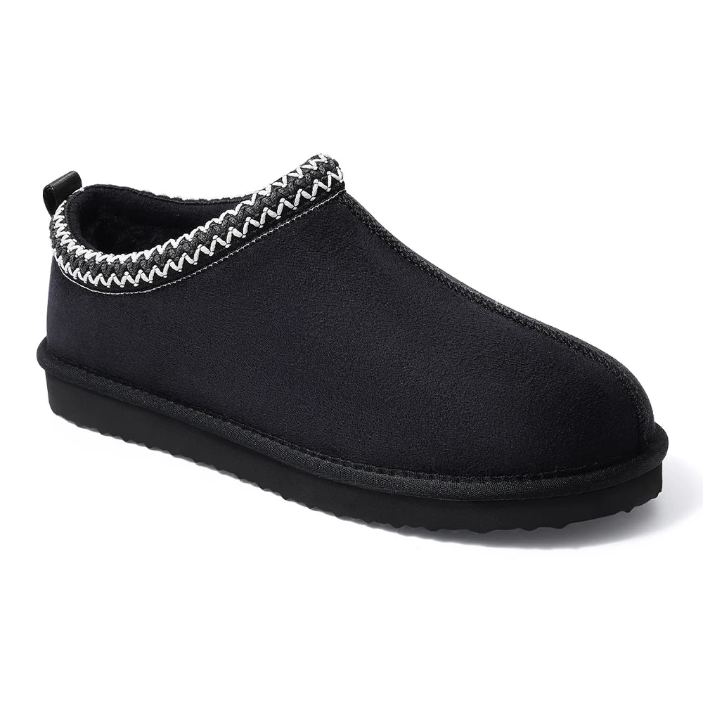 Women's Winter Fluffy Slippers Fashion Brand Plush Lined Ankle Snow Boots Outdoor and Indoor Non-slip Faux Suede Fuzzy Slippers