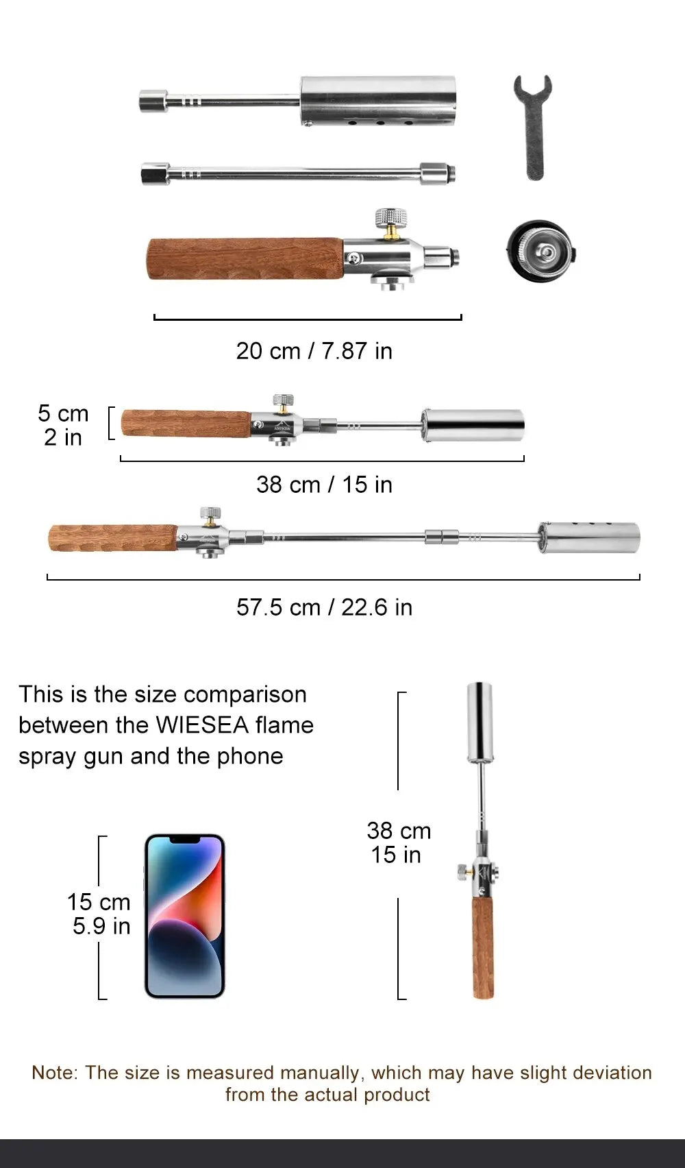 Camping Long Flame Igniter Outdoor Portable Wooden Handle Burner Picnic BBQ Gas Tank Spray Gun Removable Stove Toolkit