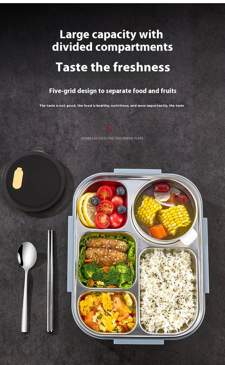 316 Stainless Steel FoodGrade Extra-Large Insulated Airtight Lunch Box - Microwave Safe Container for Office Workers & Students