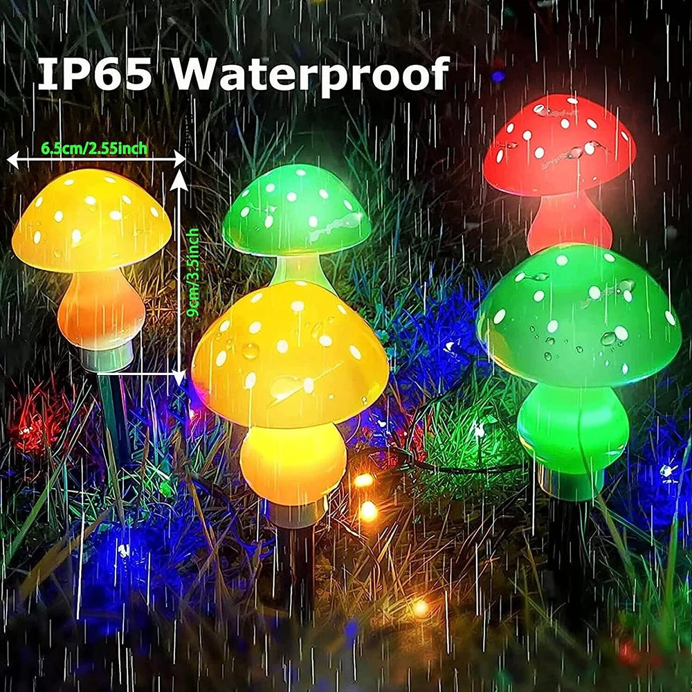 Upgraded Outdoor Solar Garden Lights, Solar Mushroom Lights Outdoor 8Modes Waterproof Solar Powered Landscape Light Cute Fairy