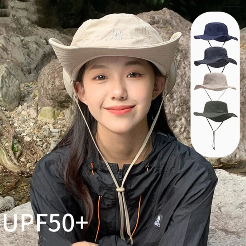 Outdoor Hiking Hats Anti-ultraviolet Summer Sun Caps Sports Climbing Sun Shading Fisherman Western Cowboy Hat
