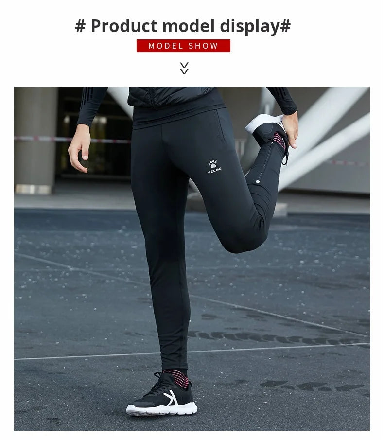 Football Training Leggings Men's High Elastic Slim Tights Thin Outdoor Fitness Running Pants