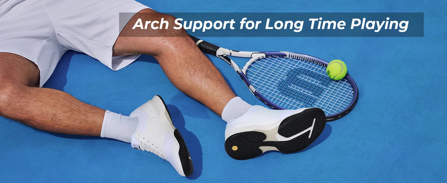 Wide Men's Tennis Shoes Anti-slip Breathable Professional Sneakers Tennis Footwear for Arch support Pain Relief
