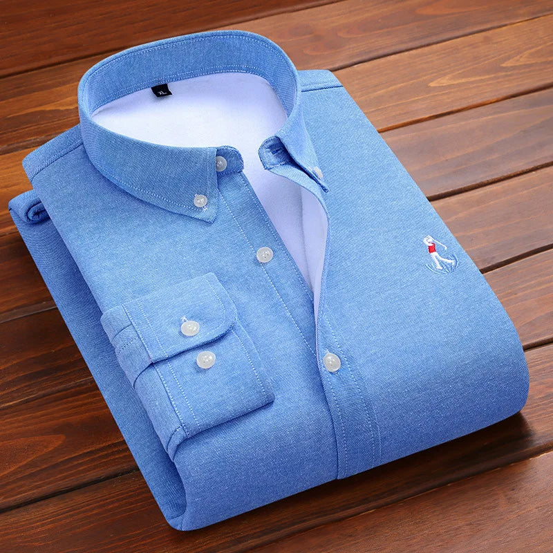 Reversknopf Allgleiches Stickerei Warme Hemden Herrenbekleidung Herbst Neue Übergroße Casual Tops Lose Koreanische Hemd