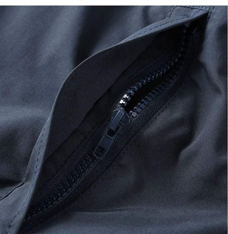 2025 Lente en herfst Nieuwe Amerikaanse retro lange mouwen revers zakelijke casual jas heren slanke veelzijdige dagelijkse jas met ritszak