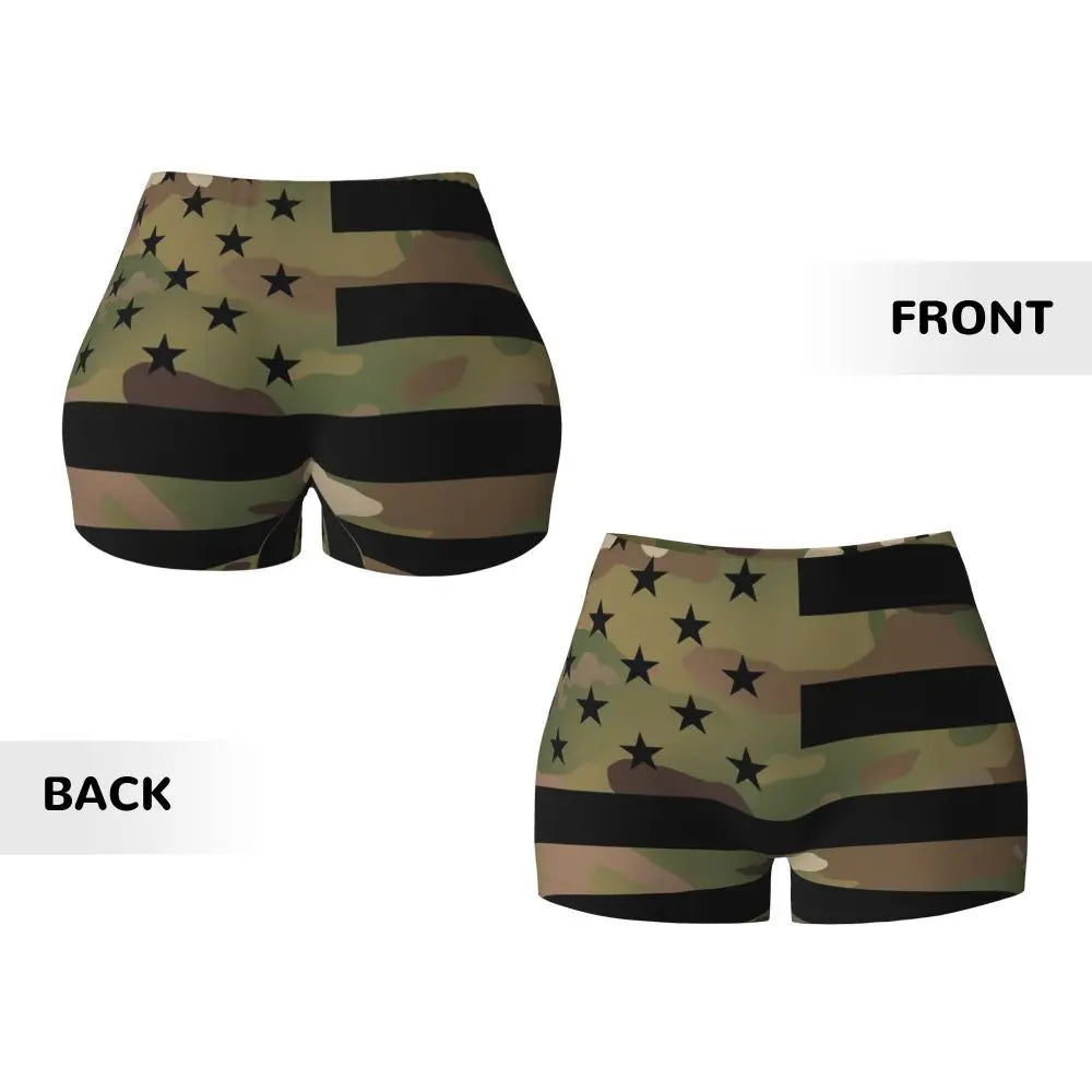 Custom Marpat Camo Workout Volleyball Biker Shorts for Women Woodland Camouflage Gym Yoga Shorts