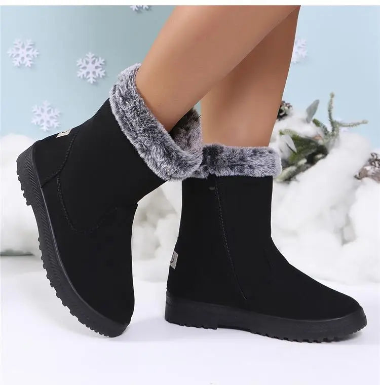 Winterlaarzen voor dames 2025 Trendschoenen Dames Platform Damesschoenen Platte Halfhoge Laarzen Platform Winterlaarzen voor dames Botas Mujer