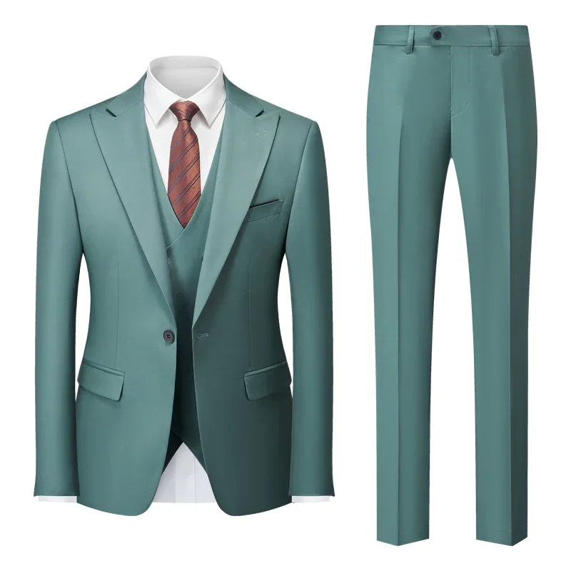 Men's Italian Business Gentleman Slim Suit, Groom Wedding Blazers, Italian Costume - Sizes M to 5XL
