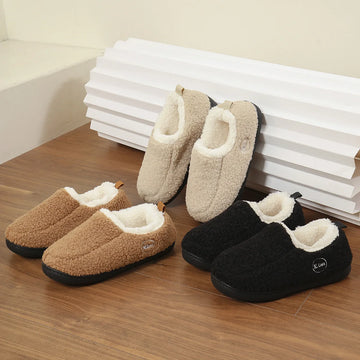 Women's Winter Fluffy Warm Slippers Short Plush Lined Home Shoes Suitable For Indoor and Outdoor Use With Anti-Skid Fuzzy Ladies Cotton Shoes
