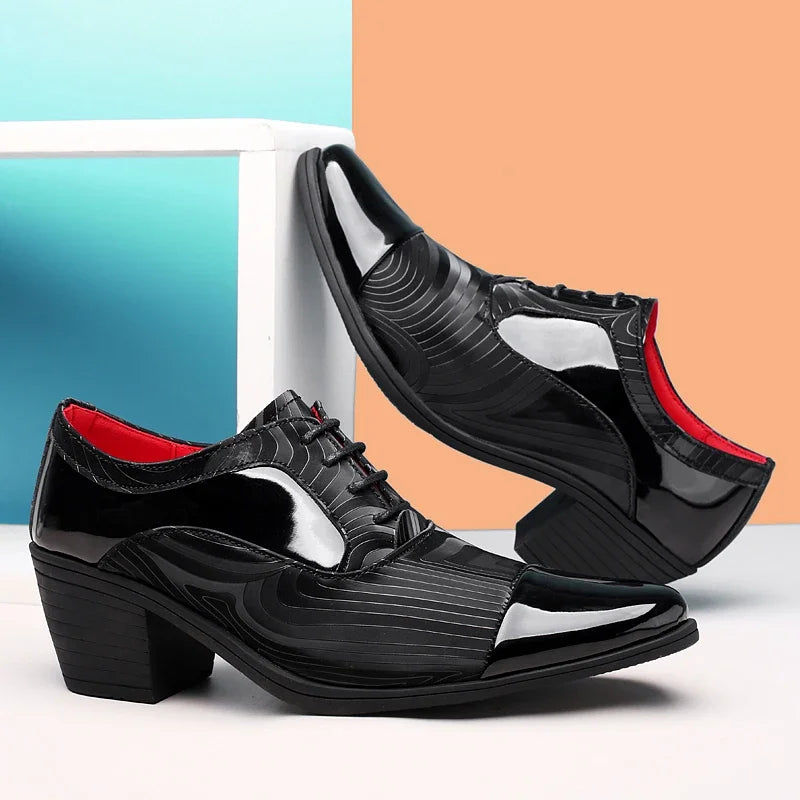 Height Increasing Men Dress Formal Business Shoes Luxury Italy Gentleman Party Evening Oxfords High Heel Youth Wedding Shoes