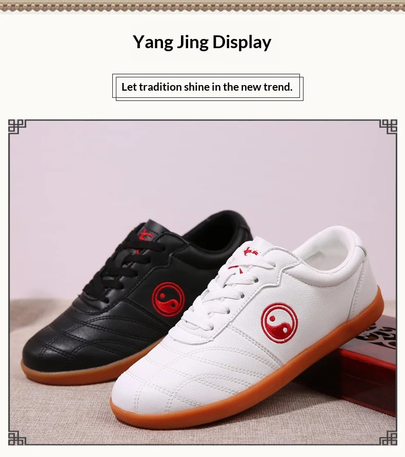 Women’s Genuine Leather Tai Chi Shoes – Breathable Cowhide Sole Martial Arts Training Shoes for Tai Chi, Qigong & Kung Fu