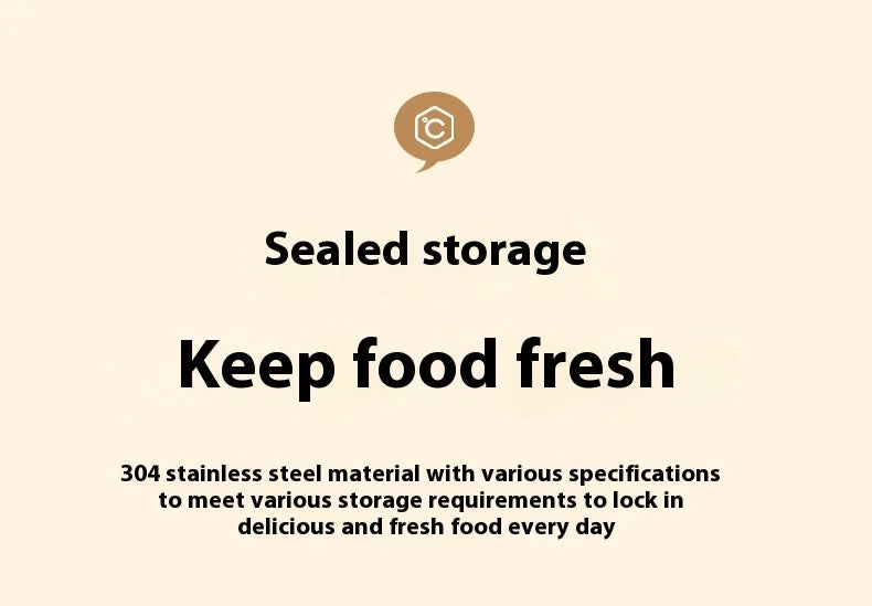 304 SS Airtight Leakproof Containers, BPA-Free - Fridge/Freezer/Microwave Safe, Stackable - Home/Kitchen Lunch Box Fruits/Meals
