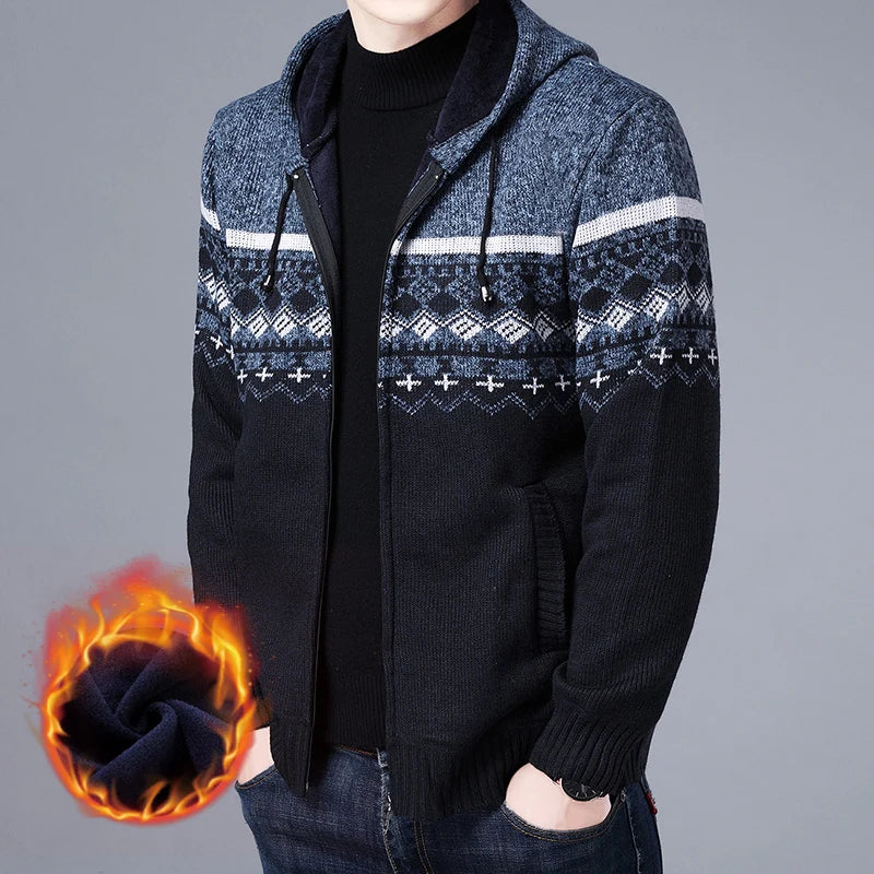 Men's High Quality Hooded Casual Cardigan, Patchwork Jacket, Male Outerwear, and Windbreaker Coats