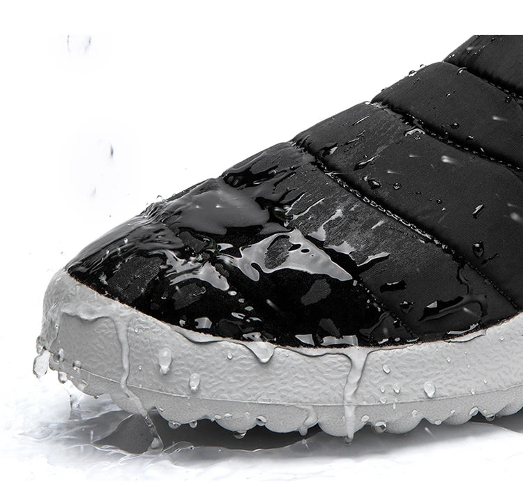 Men's Warm Snow Boots Plus Size Winter Boots Slip-On Waterproof Male Ankle Footwear & Working Shoes