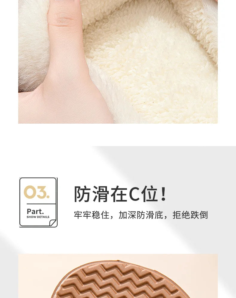 Women's Casual Winter Warm Flat Slippers With Soft Fluffy Cosy Cotton Thick Bottom and Non-Slip Sole Suitable For Home and Outdoor Use Ladies Shoes