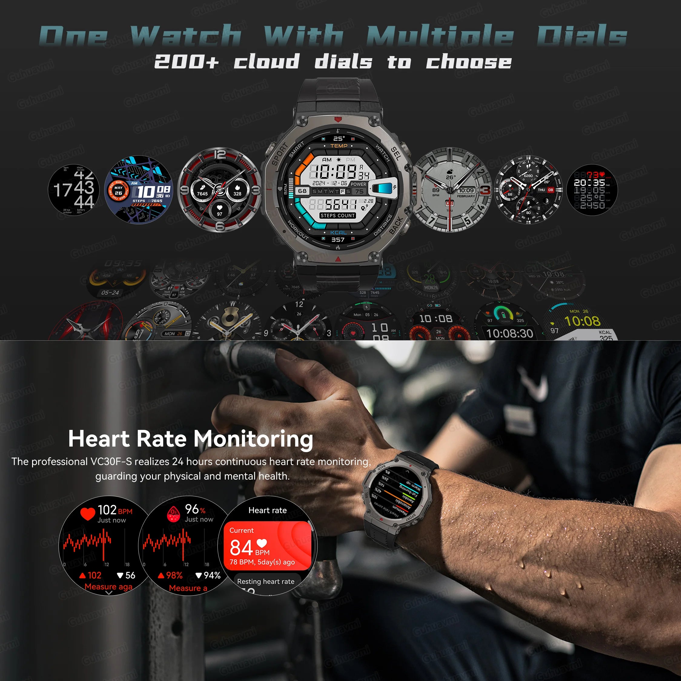 2025 New Outdoor Military Smart Watch Men GPS Track Waterproof Swim Health Monitor Compass GPS Sport Fitness Smart Watch Bracelet