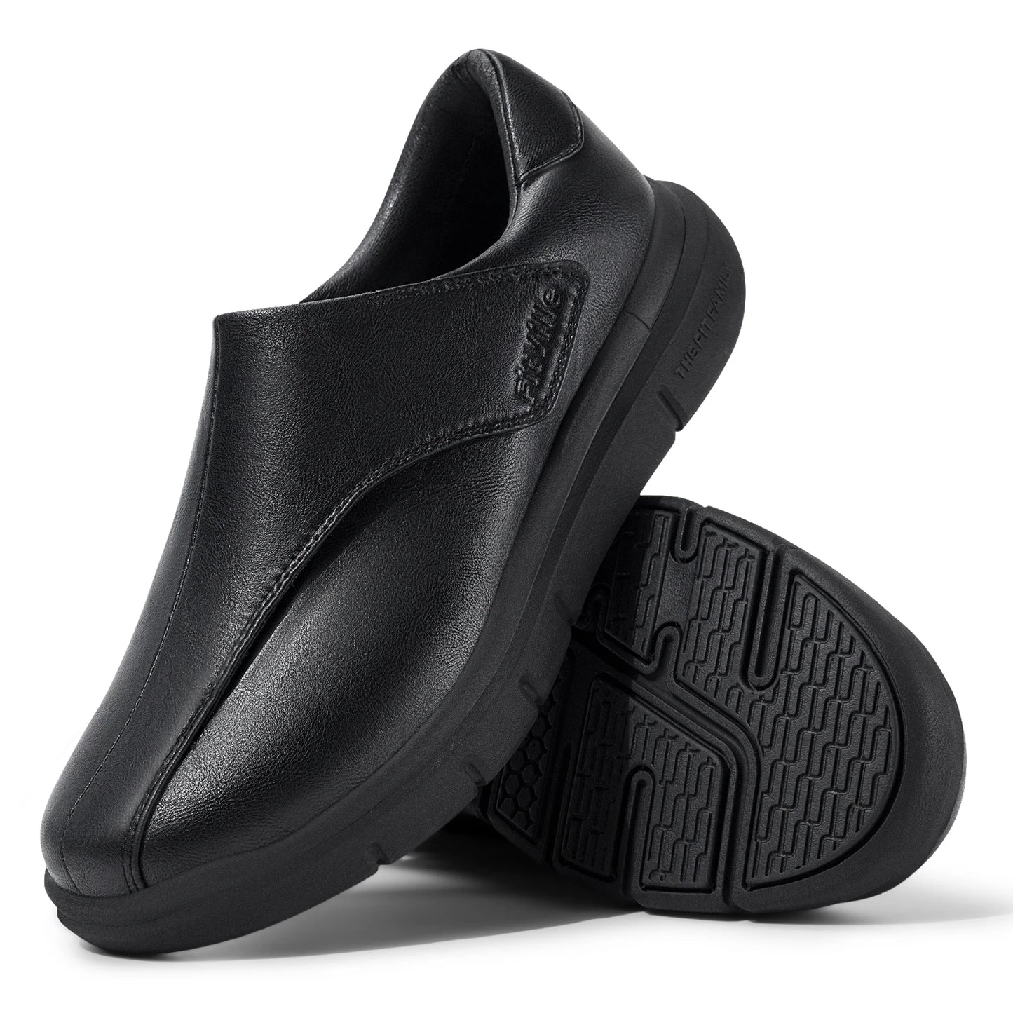 Men's Leather Shoes Diabetic Shoes Casual Oxford Shoes Adjustable Lightweight Formal Business Shoes for Swollen Feet