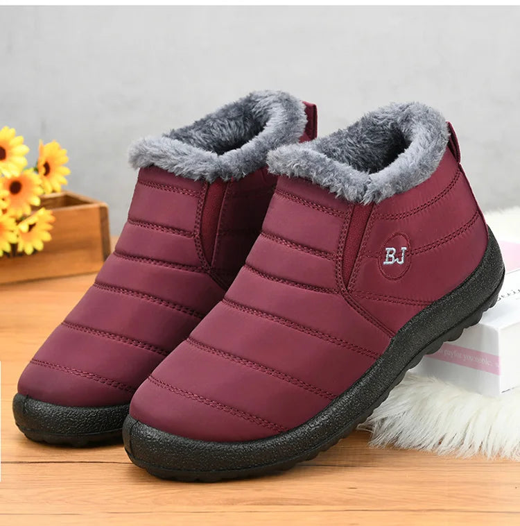 Unisex Snow Warm Boots  Slip-On Winter Shoes Fashion Shoes Waterproof Ankle Work Boots For Men & Women