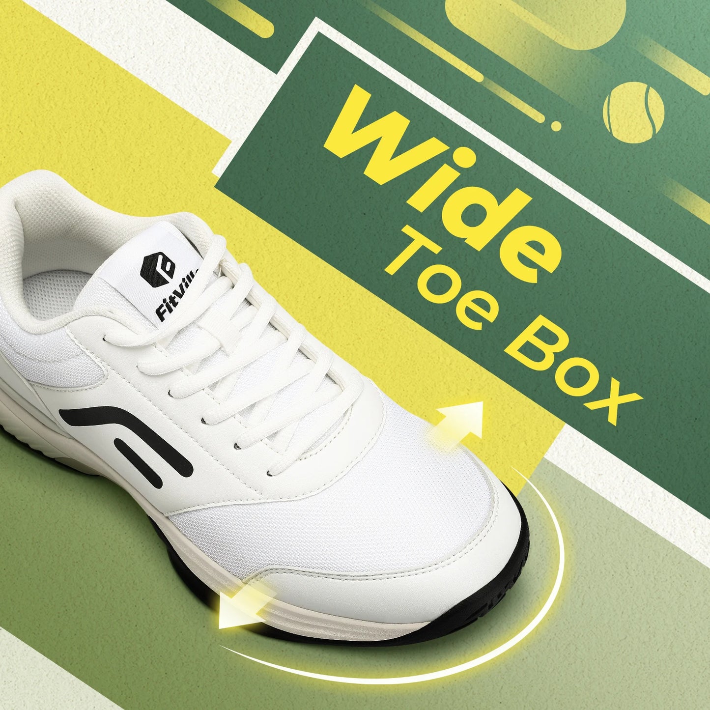 Wide Men's Tennis Shoes Anti-slip Breathable Professional Sneakers Tennis Footwear for Arch support Pain Relief