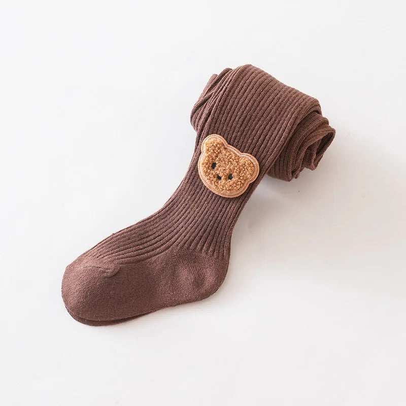 New Autumn Kids Pantyhose Children Cartoon Bear Leggings Girls Outwear Render Pants Girls