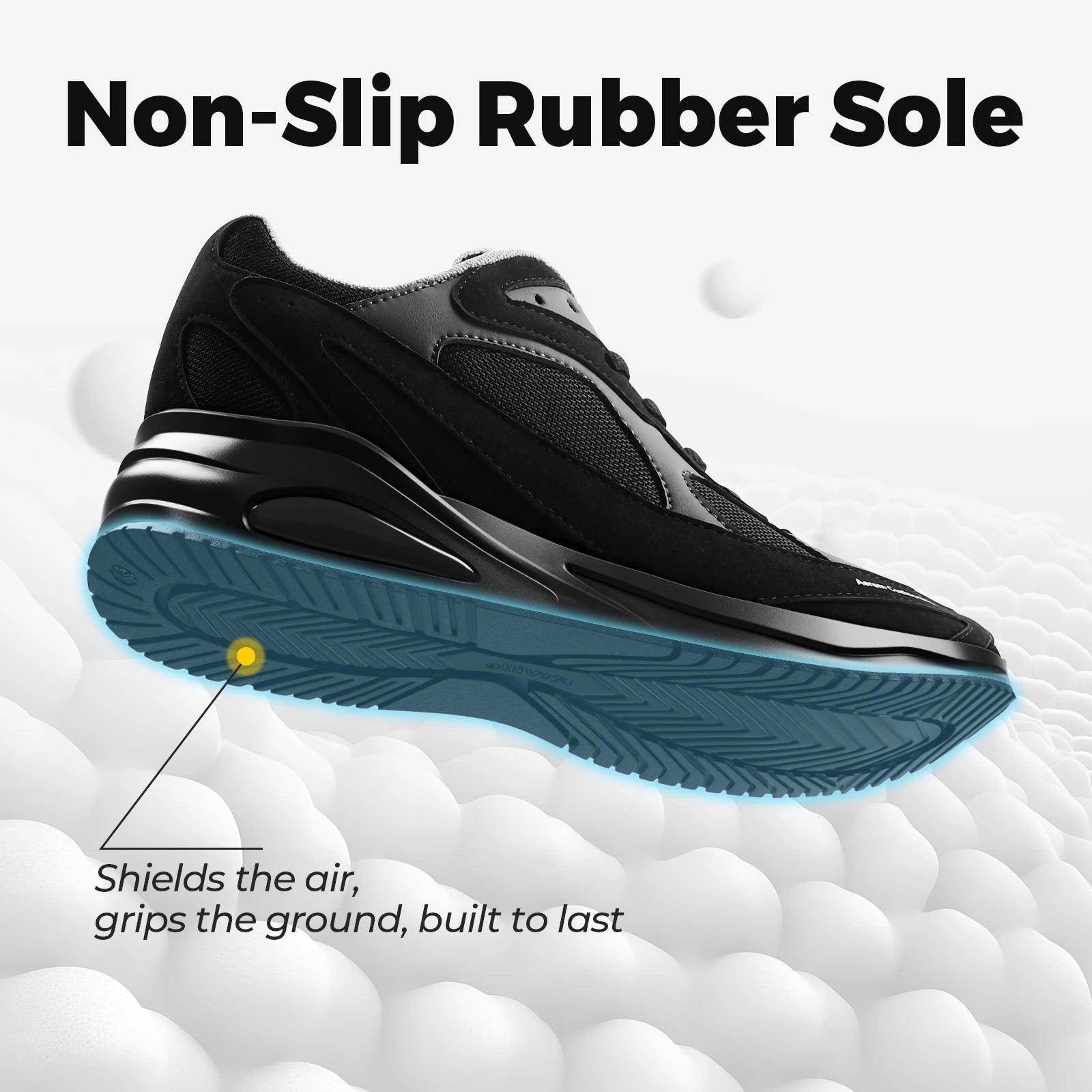 Men's Extra Wide Walking Shoes Wide Cushioned Sports Shoes For Swollen Feet Flat Feet Arch Fit Relieve Heel Pain Black
