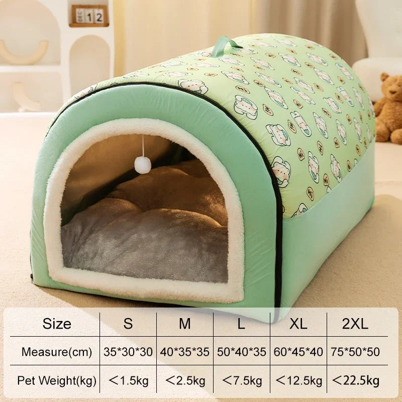 Winter Dog Kennel Warm Dog House Mat Detachable Washable Dogs Bed Nest Deep Sleep Tent for Medium Large Dogs House dog Supplies