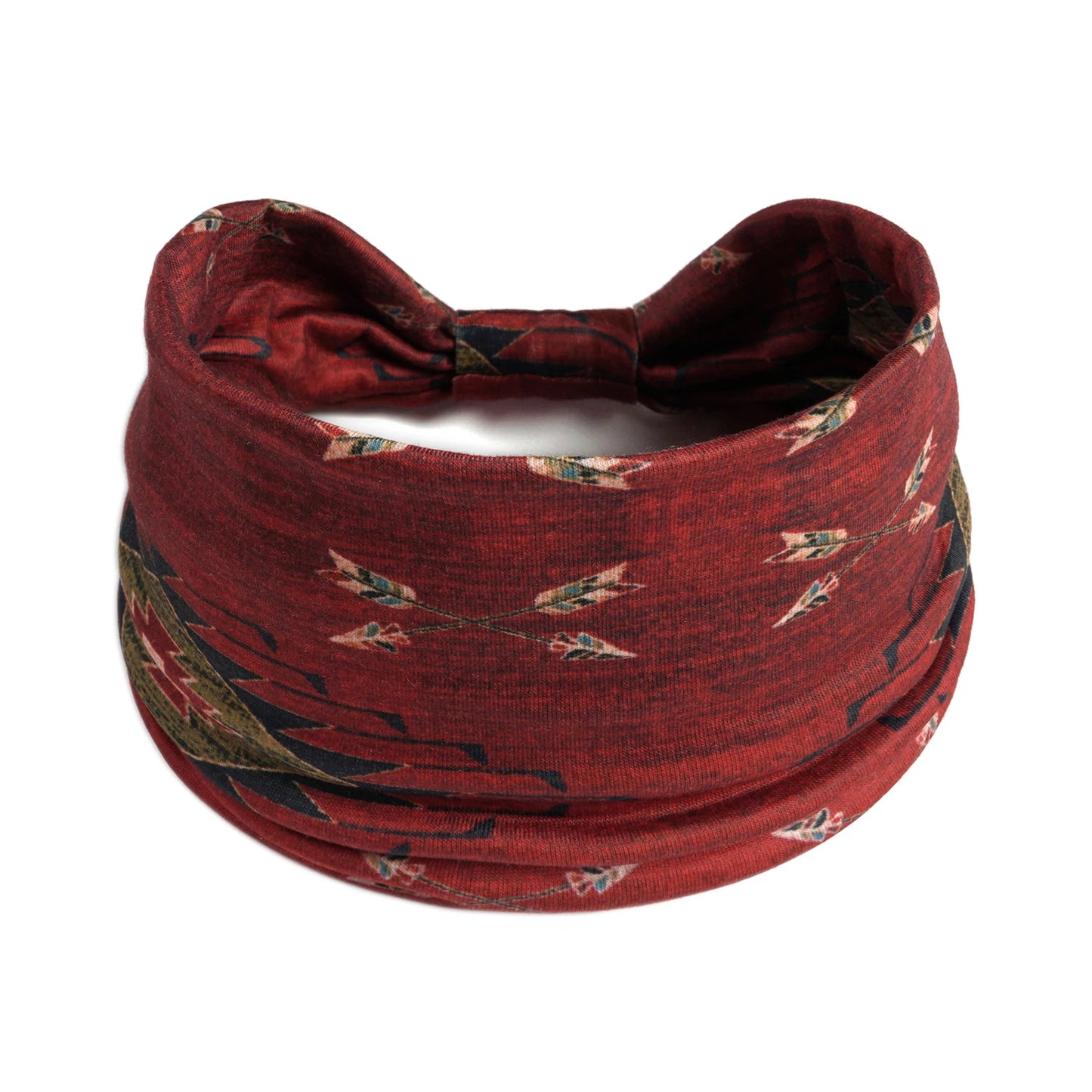 Bohol Headbands Women Wide Knotted Hairbands Elastic Turban Head Bands Non-Slip Floral Yoga Sports Sweatbands Workout Head Wraps