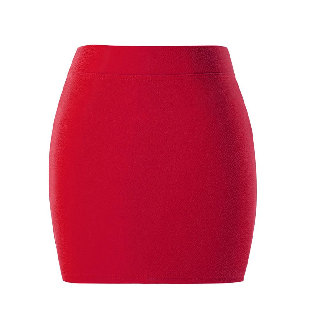 Summer Women Basic Skirt Package Hip Skirt Mini Elastic Pencil Skirts Office Lady Draped Slim Business Plus Size One Step Skirt