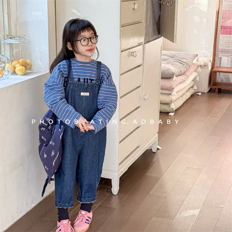 2025 Lente Nieuwe Kinderen Losse Overalls Katoen Baby Meisjes Jongens Cartoon Print Wijde Pijpen Broek Jongens Band Broek Kinderen Casual Broek 4-6Y Unisex