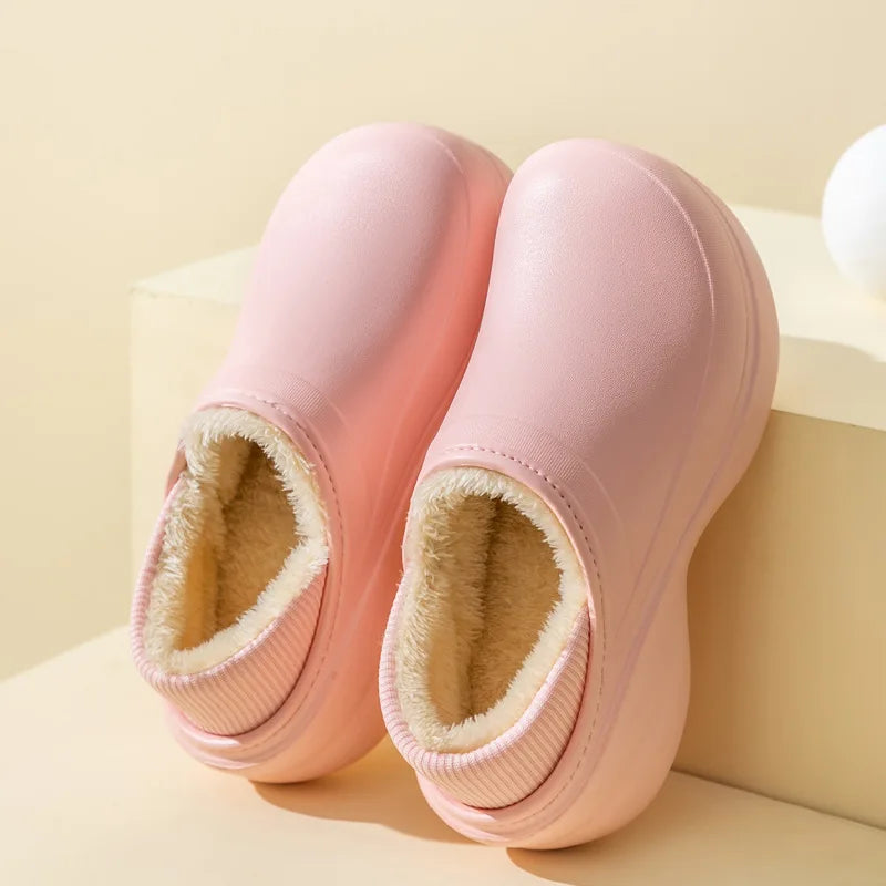 Women's Winter Warm Flat Slippers With Soft Fluffy Cosy Cotton Thick Bottom and Non-Slip Sole Suitable For Home and Outdoor Use Ladies Shoes